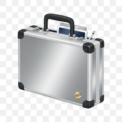 Modern Silver Briefcase with Tech Essentials