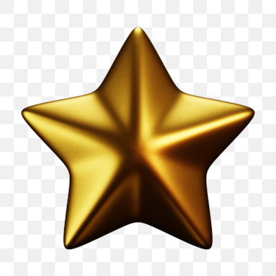 Radiant Golden Star on Black Background