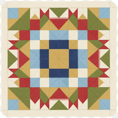 Vibrant Geometric Star Quilt Block Pattern