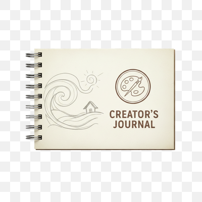 Creator's Journal Sketchbook with Hand-Drawn Art Elements