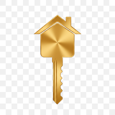 Golden House Key Icon for Real Estate and Home Ownership