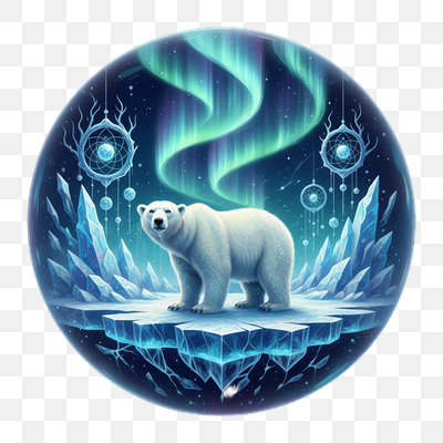 Enchanted Arctic Sphere with Aurora