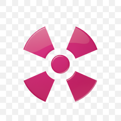 Glossy Pink Abstract Radioactive/Fan Symbol