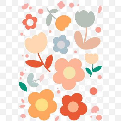 Whimsical Pastel Flower Garden Pattern