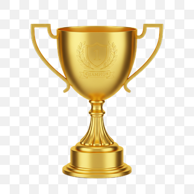 Radiant Gold Champion Trophy - Isolated 3D Render