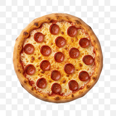 Classic Pepperoni Pizza on White Background