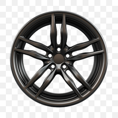 Sleek Dark Metallic Multi-Spoke Alloy Car Wheel