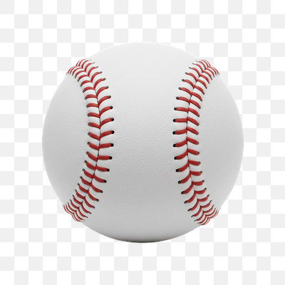 Pristine White Baseball with Red Stitching on White Background