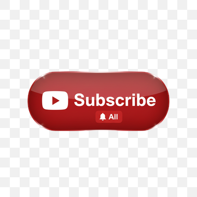 Vibrant Glossy Red YouTube Subscribe Button with All Notifications
