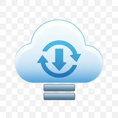 Glossy Cloud Sync and Download Icon
