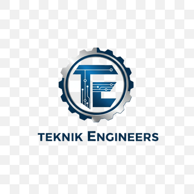 Teknik Engineers Modern Logo with Gear and Circuitry Elements