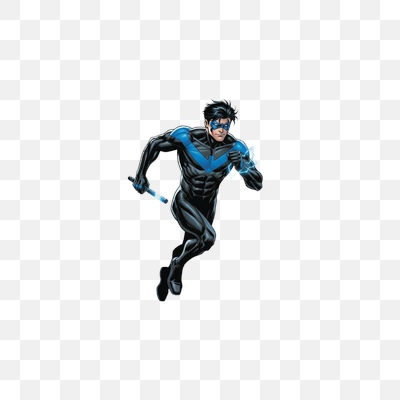 Nightwing in Dynamic Action with Electric Escrima Sticks
