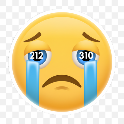 Crying Emoji with Area Codes 212 and 310