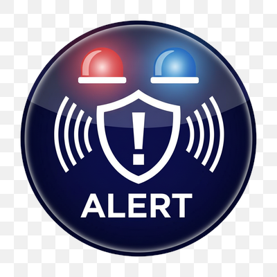 Emergency Security Alert Icon with Siren Lights