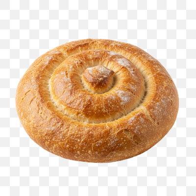 Golden Spiral Artisan Bread on White