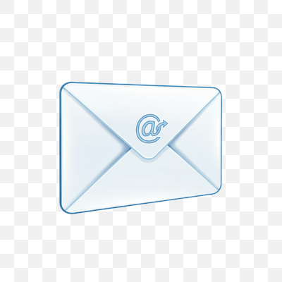 Modern 3D Email Envelope Icon with At Sign