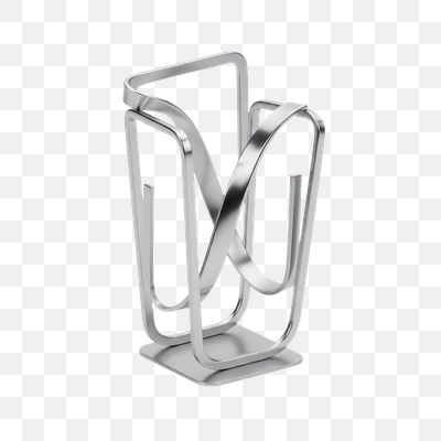 Sleek Brushed Metal Napkin or Letter Holder