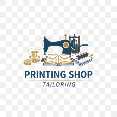 Vintage-Inspired Logo for Dual Printing and Tailoring Services