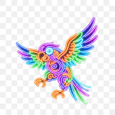 Vibrant Neon Rainbow Parrot