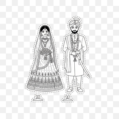 Traditional Indian Wedding Couple Paper Dolls
