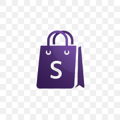 Shopify-Inspired Purple Shopping Bag 'S' Logo