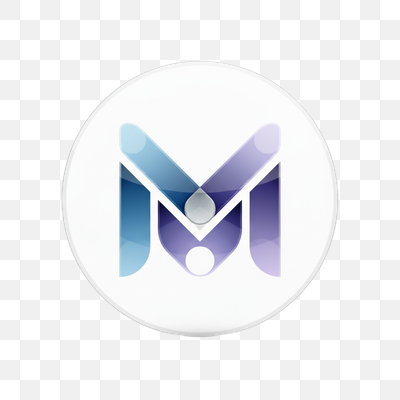 Modern Gradient Blue and Purple 'M' Letter Logo Icon