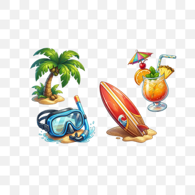 Vibrant Tropical Summer Vacation Essentials