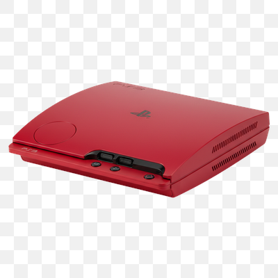 Striking Red PlayStation 3 Super Slim Console on White