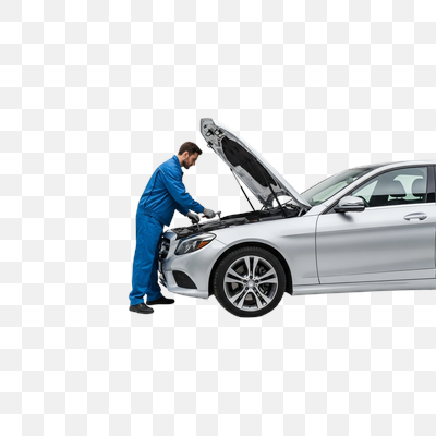 Professional Mechanic Performing Car Engine Inspection