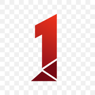 Dynamic Geometric Red Number One Logo