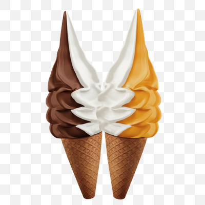 Symmetrical Swirl Ice Cream Cones