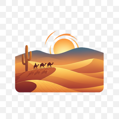 Desert Sunset Caravan