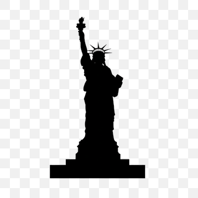 Iconic Statue of Liberty Black Silhouette