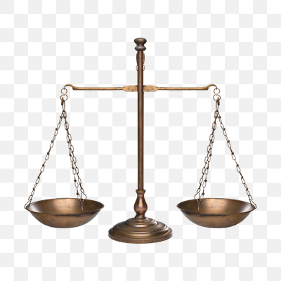 Antique Bronze Balance Scale on White Background