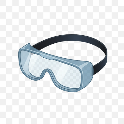 Clear Lens Safety Goggles with Dark Strap Illustration
