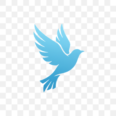 Stylized Blue Dove Flying