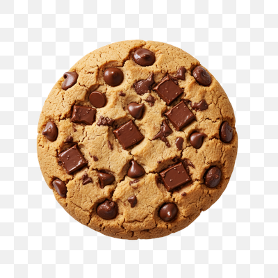 Classic Chocolate Chip Cookie on White Background