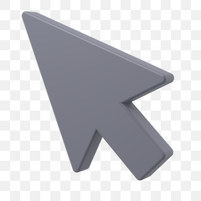 Minimalist 3D Gray Mouse Cursor Icon