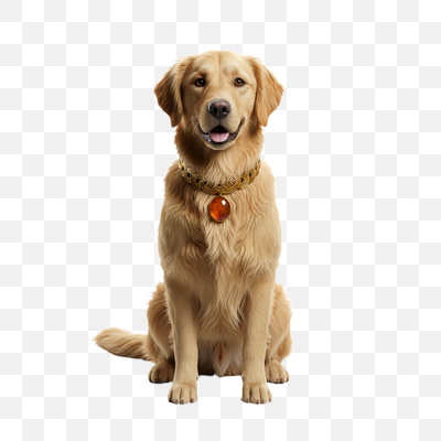 Regal Golden Retriever with Amber Collar