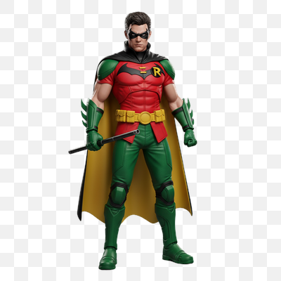 Vibrant 3D Render of Robin in Modern Costume
