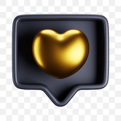 Golden Heart Love Notification Icon
