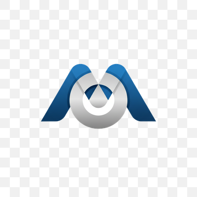 Modern Blue and Silver M/O Lettermark Logo Design