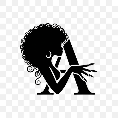 Afro Woman Silhouette A Monogram