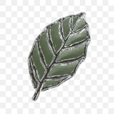 Elegant Glass Leaf on White