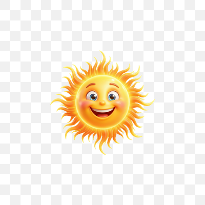 Bright and Cheerful Cartoon Sun Character