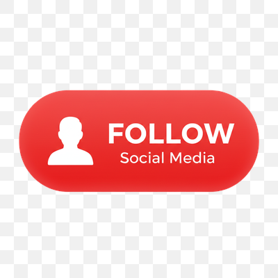 Vibrant Red Follow Social Media Button with Person Icon