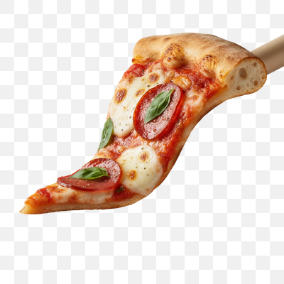 Perfect Slice: Classic Pepperoni Pizza with Fresh Basil