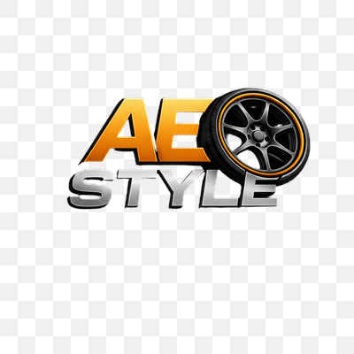 AE STYLE Automotive & Motorcycle Stickers Logo with Dynamic Wheel Integration