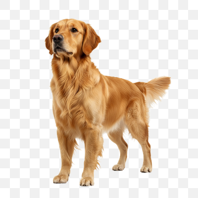 Alert Golden Retriever Standing Proudly