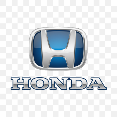 Honda Automotive Brand Logo with Metallic and Blue Accents on Transparent Background